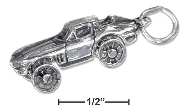 Silver Charms & Pendants Sterling Silver Three Dimensional Car Charm With Moving Wheels JadeMoghul Inc.