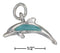 Silver Charms & Pendants Sterling Silver Three Dimensional Dolphin Charm With Simulated Turquoise Inlay JadeMoghul Inc.