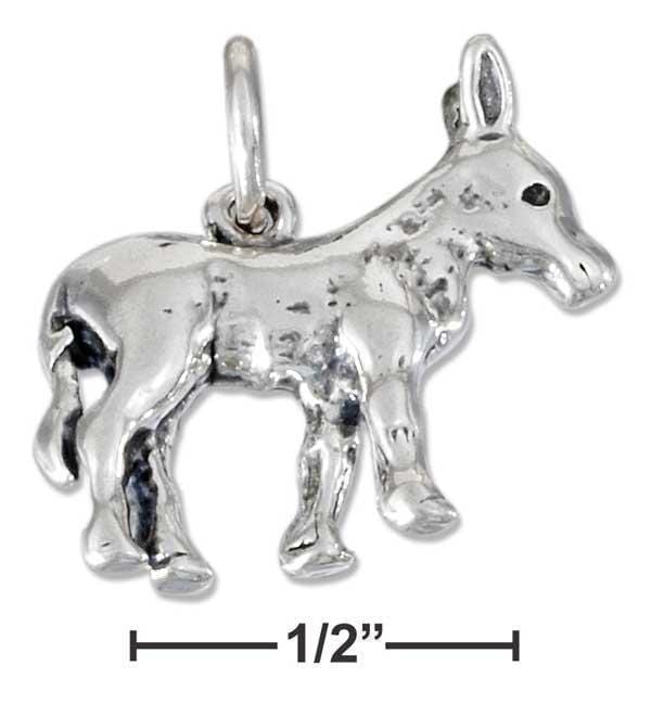 Silver Charms & Pendants Sterling Silver Three Dimensional Donkey Charm JadeMoghul Inc.