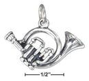 Silver Charms & Pendants Sterling Silver Three Dimensional French Horn Charm JadeMoghul Inc.