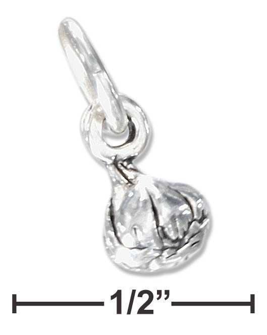 Silver Charms & Pendants Sterling Silver Three Dimensional Head Of Garlic Charm JadeMoghul Inc.