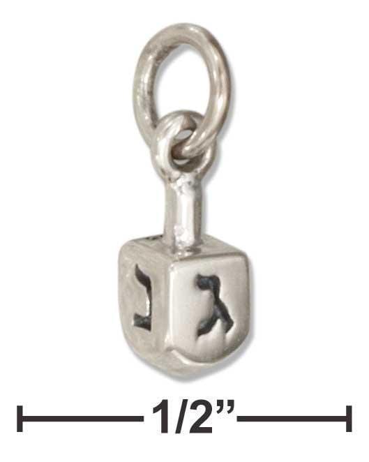 Silver Charms & Pendants Sterling Silver Three Dimensional Mini Dreidel Charm JadeMoghul