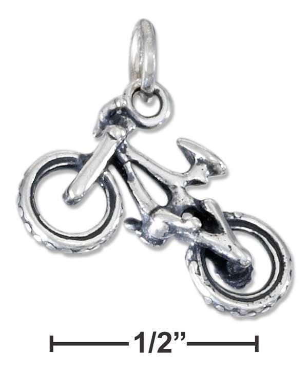 Silver Charms & Pendants Sterling Silver Three Dimensional Mountain Bicycle Charm JadeMoghul Inc.