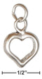 Silver Charms & Pendants Sterling Silver Three Dimensional Open Heart Charm JadeMoghul Inc.