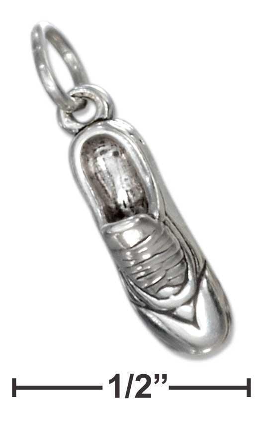 Silver Charms & Pendants Sterling Silver Three Dimensional Running Shoe Sneaker Charm JadeMoghul Inc.