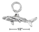 Silver Charms & Pendants Sterling Silver Three Dimensional Shark Charm JadeMoghul Inc.