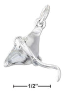 Silver Charms & Pendants Sterling Silver Three Dimensional Sting Ray Charm JadeMoghul Inc.