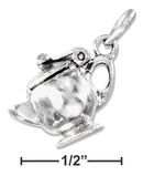 Silver Charms & Pendants Sterling Silver Three Dimensional Teapot Charm That Opens JadeMoghul Inc.