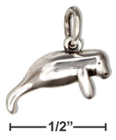 Silver Charms & Pendants Sterling Silver Three Dimensional Tiny Manatee Charm Pendant JadeMoghul Inc.