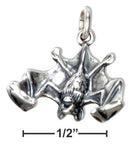 Silver Charms & Pendants Sterling Silver Three Dimensional Upside Down Flying Bat Charm JadeMoghul Inc.