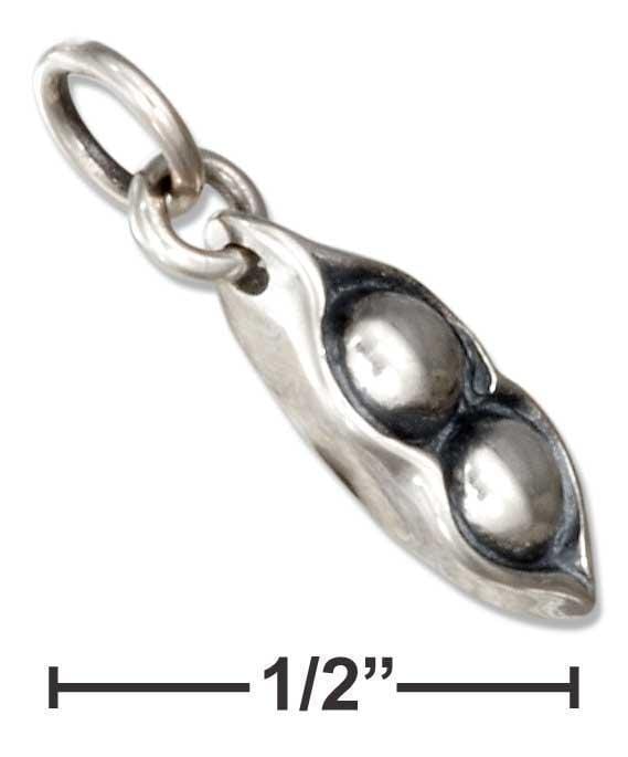 Silver Charms & Pendants Sterling Silver Tiny 3D Two Peas In A Pod Charm JadeMoghul Inc.