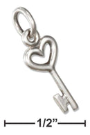 Silver Charms & Pendants Sterling Silver Tiny Heart Key Charm JadeMoghul Inc.