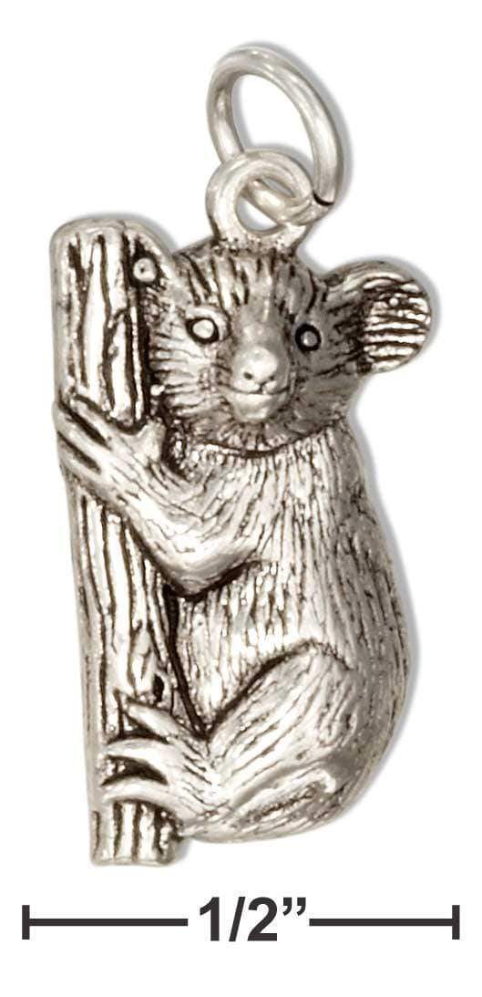 Silver Charms & Pendants Sterling Silver Tree Hugging Koala Bear Charm JadeMoghul Inc.