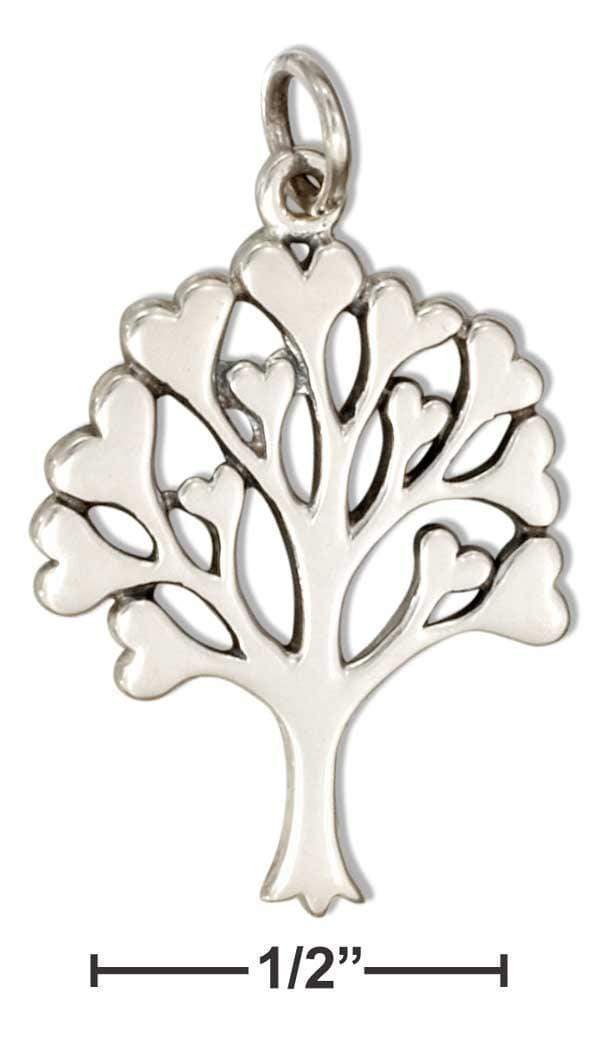 Silver Charms & Pendants Sterling Silver Tree Of Life Charm With Hearts JadeMoghul