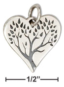 Silver Charms & Pendants Sterling Silver Tree Of Life Heart Charm JadeMoghul