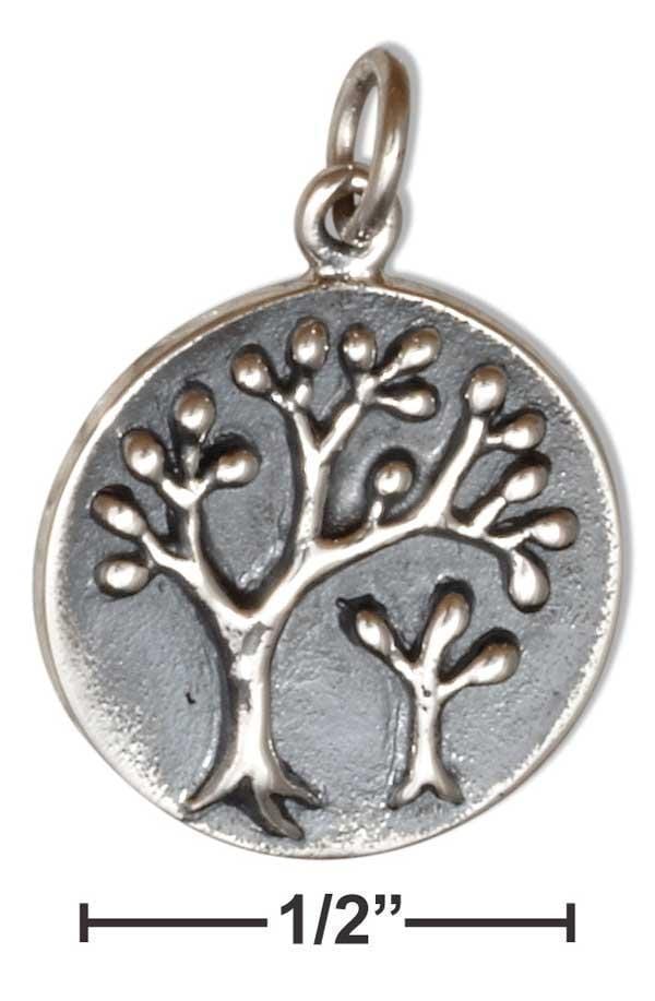 Silver Charms & Pendants Sterling Silver Tree Of Life Round Charm Mother And Baby Trees JadeMoghul Inc.