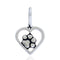 Silver Charms & Pendants Sterling Silver Tucked In My Heart Dog Paw Print Pendant With Open Heart JadeMoghul