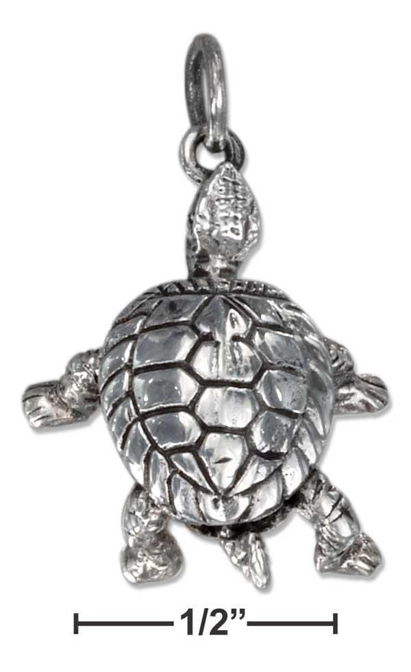 Sterling Silver Turtle Pendant With Moveable Arms And Legs