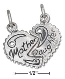 Silver Charms & Pendants Sterling Silver Two Piece Heart "Mother Daughter" Charm JadeMoghul Inc.