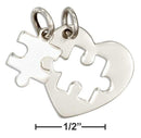Silver Charms & Pendants Sterling Silver Two Piece Heart With Cutout And Puzzle Piece Autism Charm Set JadeMoghul Inc.