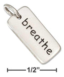 Silver Charms & Pendants Sterling Silver Two Sided "Breathe" Message Tag Charm JadeMoghul Inc.