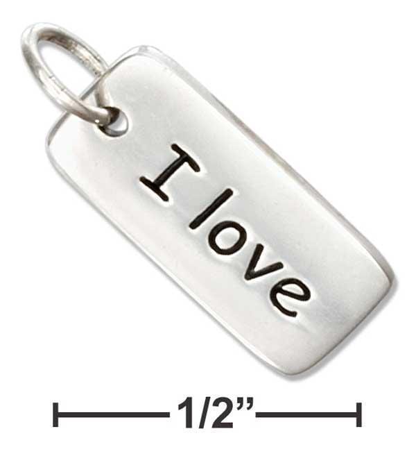Silver Charms & Pendants STERLING SILVER TWO SIDED "I LOVE HORSES" MESSAGE TAG CHARM JadeMoghul