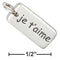 Silver Charms & Pendants Sterling Silver Two Sided "Je T'Aime" Message Tag Charm JadeMoghul Inc.