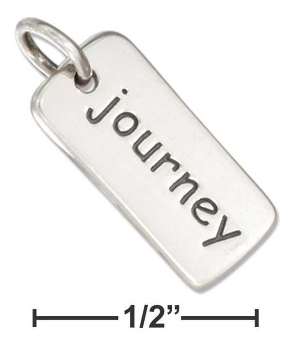 Silver Charms & Pendants Sterling Silver Two Sided "Journey" Message Tag Charm JadeMoghul Inc.
