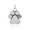 Silver Charms & Pendants Sterling Silver Unconditional Love Dog Paw Print Pendant With Scrolled Heart JadeMoghul