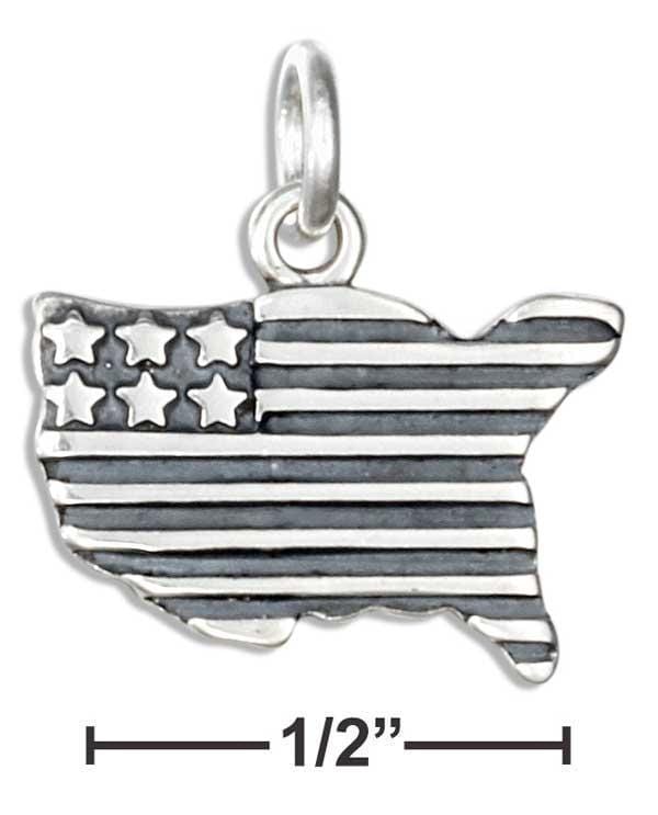 Silver Charms & Pendants STERLING SILVER UNITED STATES SHAPED AMERICAN FLAG CHARM JadeMoghul