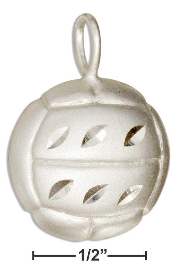 Silver Charms & Pendants Sterling Silver Volleyball Pendant JadeMoghul