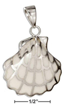 Silver Charms & Pendants Sterling Silver White Enamel Scallop Shell Pendant JadeMoghul Inc.