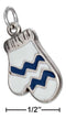 Silver Charms & Pendants Sterling Silver White Enamel Winter Mitten Charm JadeMoghul Inc.