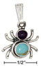 Silver Charms & Pendants Sterling Silver Widow Spider With Amethyst & Simulated Turquoise Conchos Pendant JadeMoghul