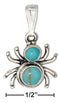 Silver Charms & Pendants Sterling Silver Widow Spider With Simulated Turquoise Conchos Pendant JadeMoghul