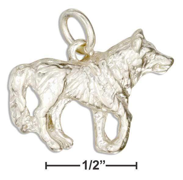 Silver Charms & Pendants Sterling Silver Wolf Charm JadeMoghul Inc.