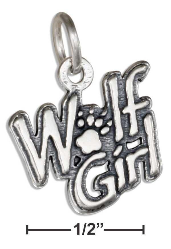 Silver Charms & Pendants Sterling Silver "Wolf Girl" Message Charm JadeMoghul Inc.