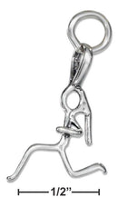 Silver Charms & Pendants Sterling Silver Woman Girl Runner Charm With Ponytail JadeMoghul Inc.