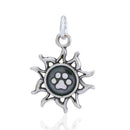 Silver Charms & Pendants Sterling Silver You Light Up My Life Sun With Dog Paw Print Charm JadeMoghul