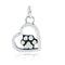 Silver Charms & Pendants Sterling Silver You Walked Into My Heart Dog Paw Print Love Charm JadeMoghul Inc.