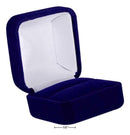 Deluxe Blue Velvet Ring Box 1 7-8" X 1.75" X 1 3-8"