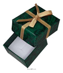 Green Marble Cardboard Ring Box With Gold Bow 1.75"X2"X1.25"