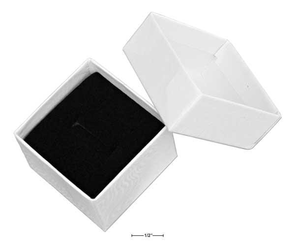 White Cardboard Ring Box With Velvet Insert 1 5-8" X 1 5-8" X 1 1-4"