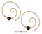 12 KARAT GOLD FILLED CURLY SWIRL SPIRAL EAR THREADER WITH BLACK ONYX-Silver Earrings-JadeMoghul Inc.