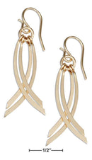 12 KARAT GOLD FILLED QUADRUPLE CURVED BAR DANGLE EARRINGS-Silver Earrings-JadeMoghul Inc.