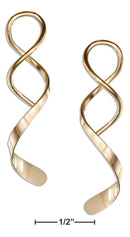 12 KARAT GOLD FILLED SPIRAL STREAMER WITH WIDE END WIRE EARRINGS-Silver Earrings-JadeMoghul Inc.