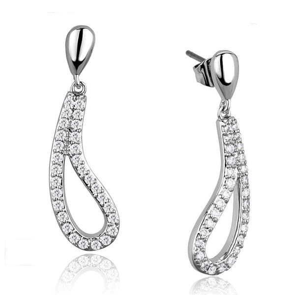 Silver Earrings Christmas Earrings 3W1044 Rhodium Brass Earrings with AAA Grade CZ Alamode Fashion Jewelry Outlet