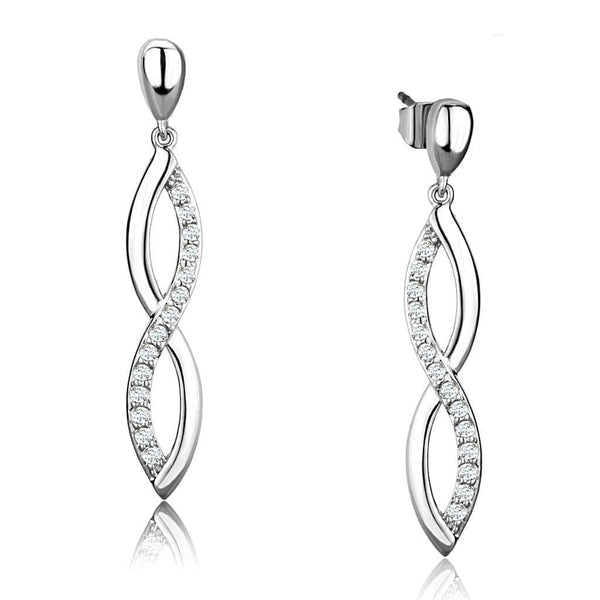 Silver Earrings Christmas Earrings 3W1045 Rhodium Brass Earrings with AAA Grade CZ Alamode Fashion Jewelry Outlet