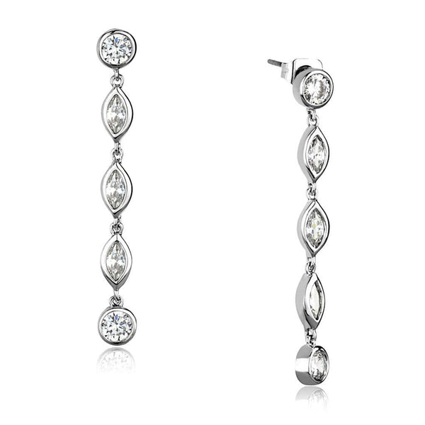 Silver Earrings Christmas Earrings 3W1049 Rhodium Brass Earrings with AAA Grade CZ Alamode Fashion Jewelry Outlet