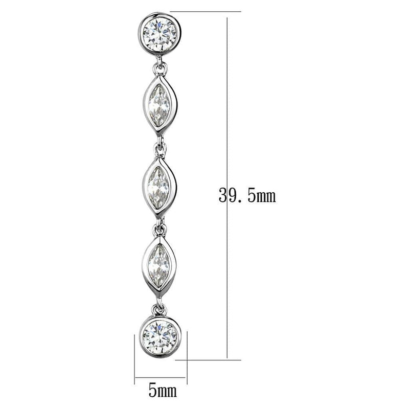 Silver Earrings Christmas Earrings 3W1049 Rhodium Brass Earrings with AAA Grade CZ Alamode Fashion Jewelry Outlet